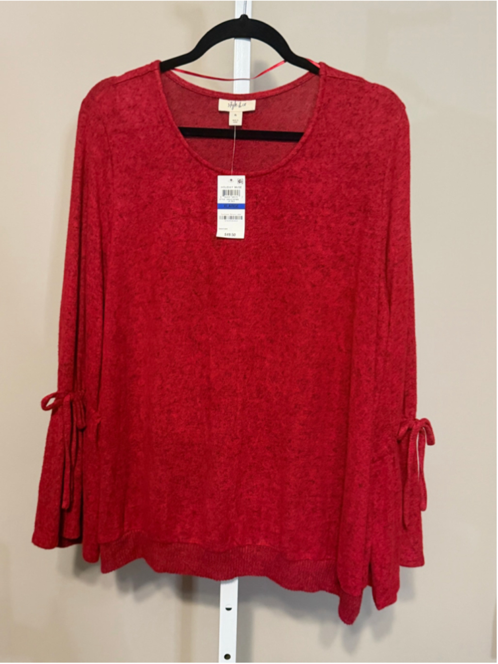 Women's Style & Co Long Sleeve Red Sweater, Size XL